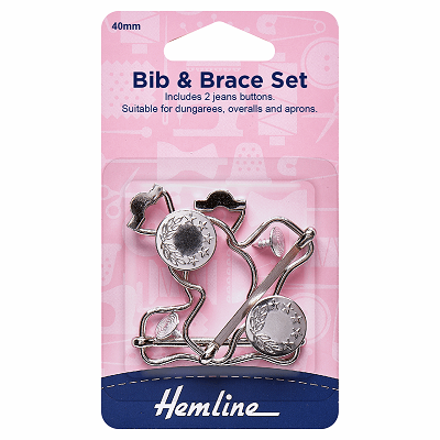 H468.SIL Bib & Brace Set: 40mm: Silver..